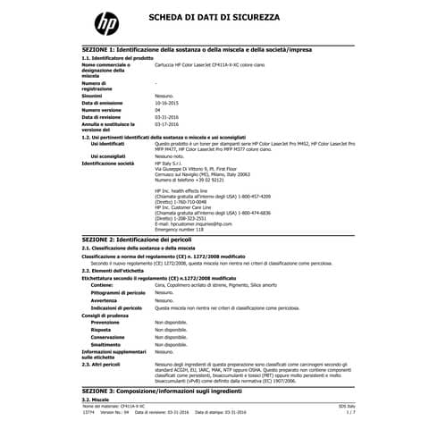 Toner alta capacità 410X HP ciano  CF411X